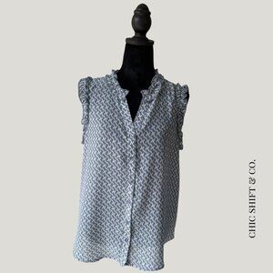 Pleione | Zigzag Sleeveless Blouse | L